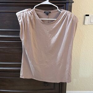 Express Beige padded Sleeveless Blouse
